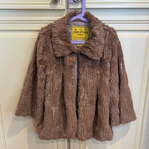 Kids Brown Faux Fur Cape